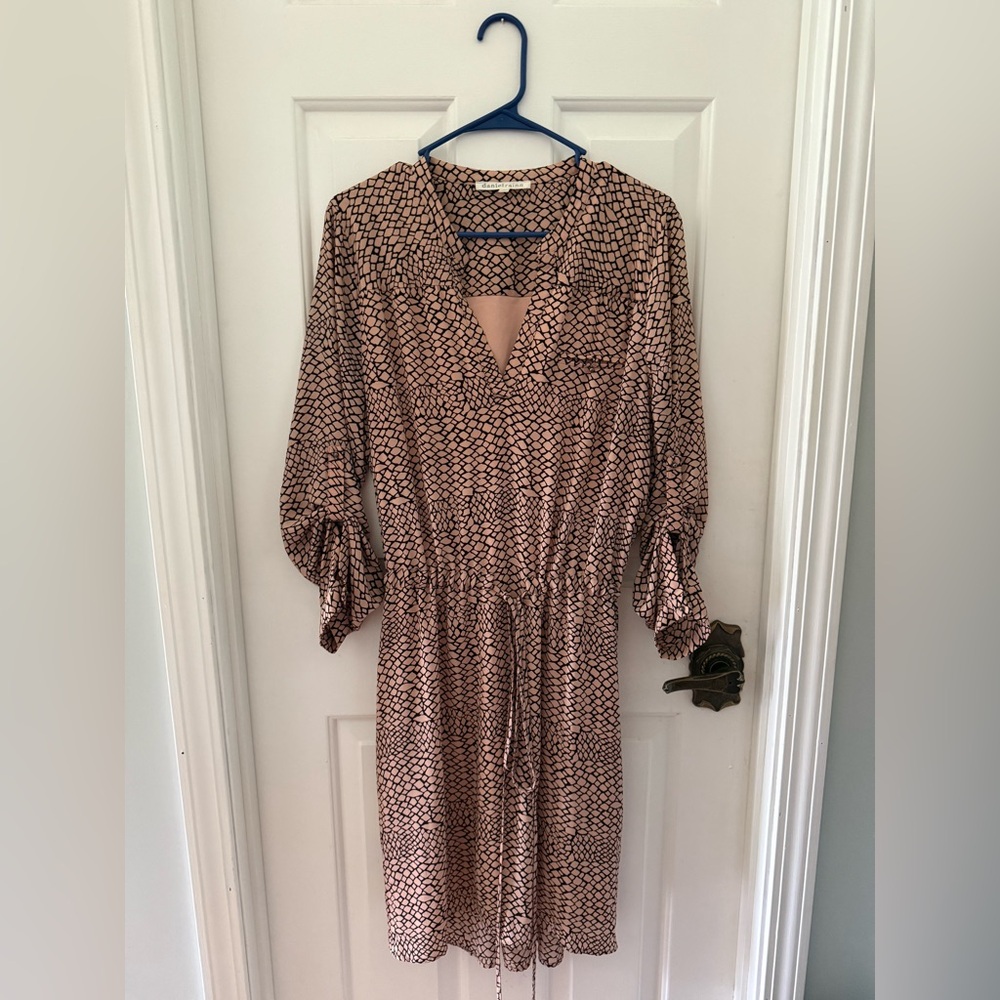 Daniel Rainn Mauve & Black Ruched Smocked Sundress
